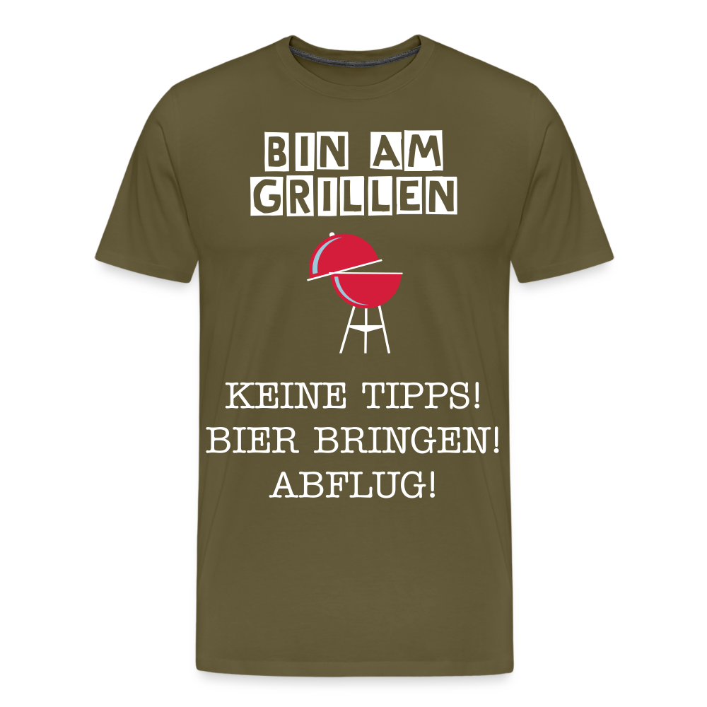 Männer Premium T-Shirt - Grillspruch Männer Shirt - Khaki