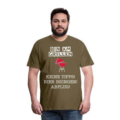 Männer Premium T-Shirt - Grillspruch Männer Shirt - Khaki