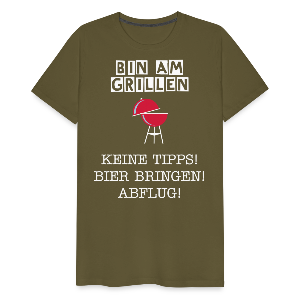 Männer Premium T-Shirt - Grillspruch Männer Shirt - Khaki