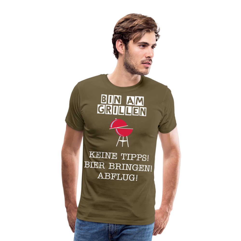 Männer Premium T-Shirt - Grillspruch Männer Shirt - Khaki