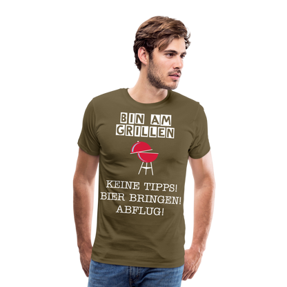 Männer Premium T-Shirt - Grillspruch Männer Shirt - Khaki