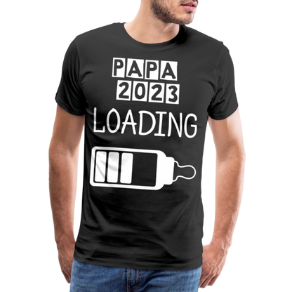 Männer Premium T-Shirt - Papa 2023 LOADING - Schwarz