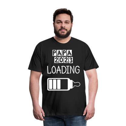 Männer Premium T-Shirt - Papa 2023 LOADING - Schwarz