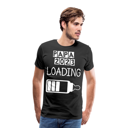 Männer Premium T-Shirt - Papa 2023 LOADING - Schwarz