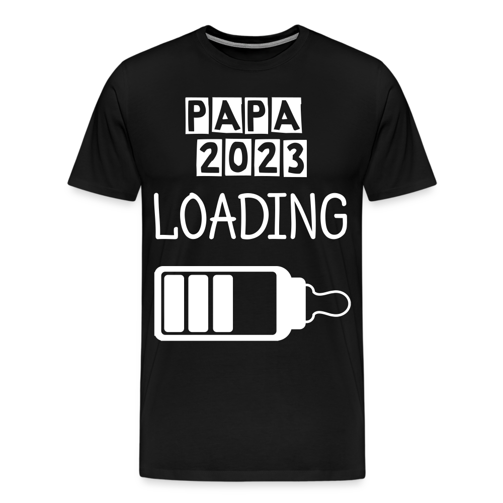 Männer Premium T-Shirt - Papa 2023 LOADING - Schwarz