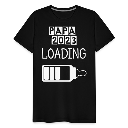 Männer Premium T-Shirt - Papa 2023 LOADING - Schwarz