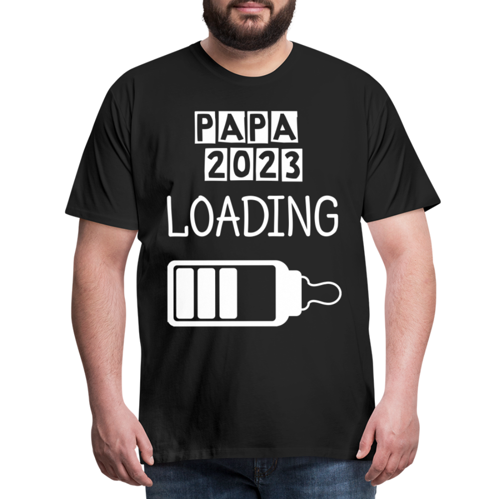 Männer Premium T-Shirt - Papa 2023 LOADING - Schwarz