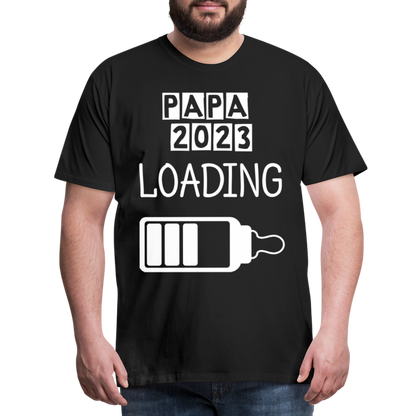 Männer Premium T-Shirt - Papa 2023 LOADING - Schwarz