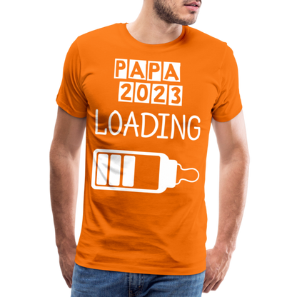 Männer Premium T-Shirt - Papa 2023 LOADING - Orange