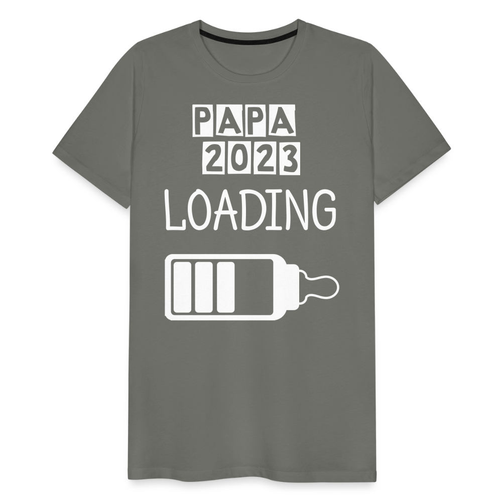 Männer Premium T-Shirt - Papa 2023 LOADING - Asphalt