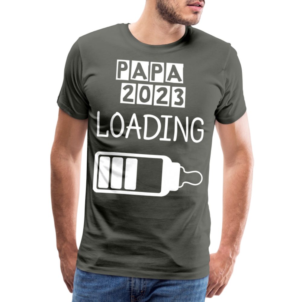 Männer Premium T-Shirt - Papa 2023 LOADING - Asphalt