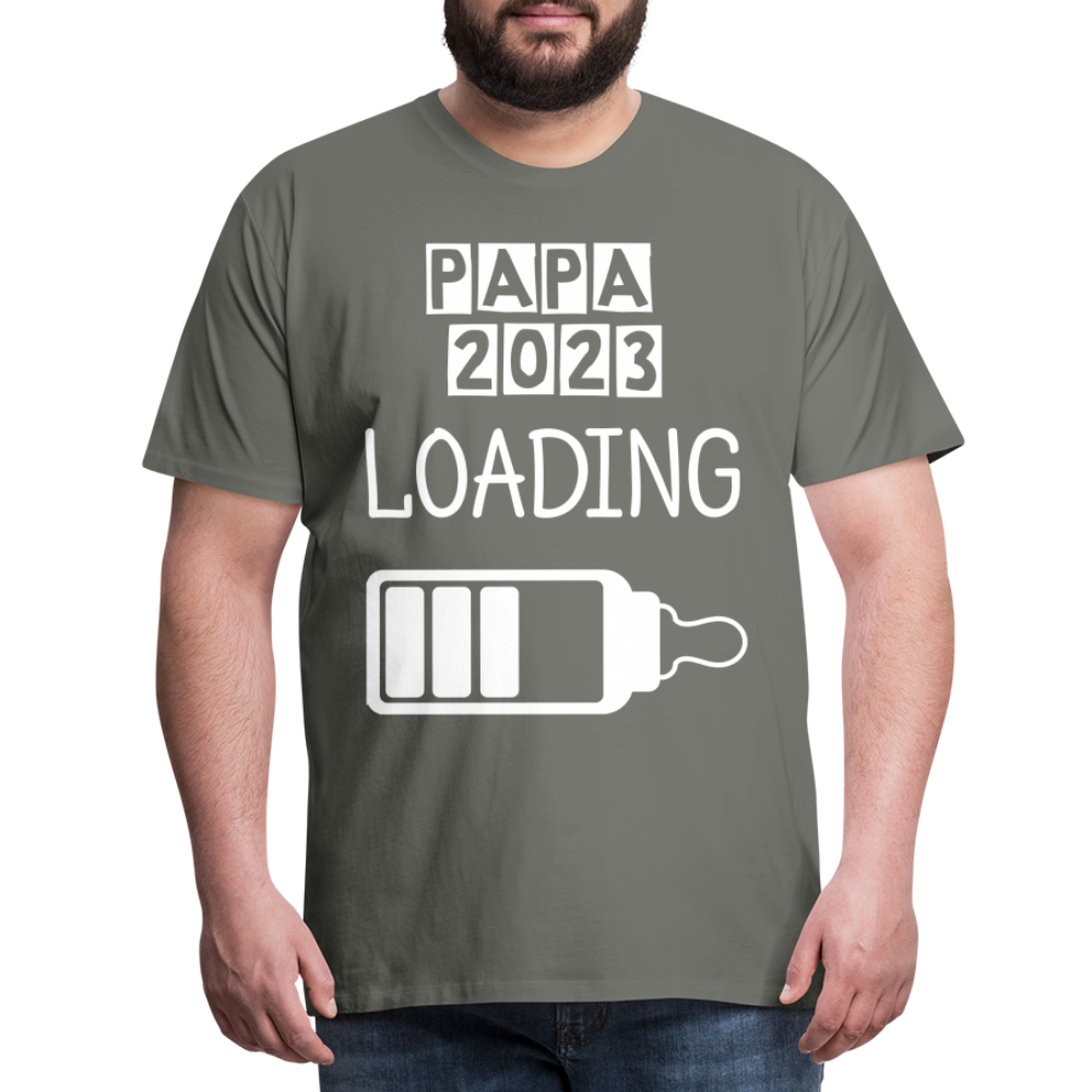 Männer Premium T-Shirt - Papa 2023 LOADING - Asphalt