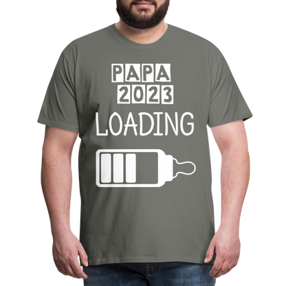 Männer Premium T-Shirt - Papa 2023 LOADING - Asphalt