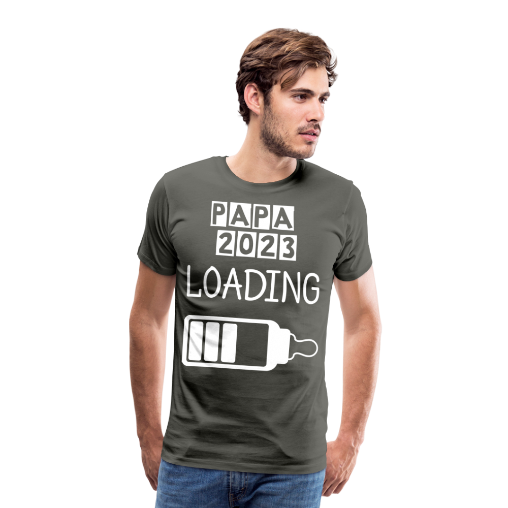 Männer Premium T-Shirt - Papa 2023 LOADING - Asphalt