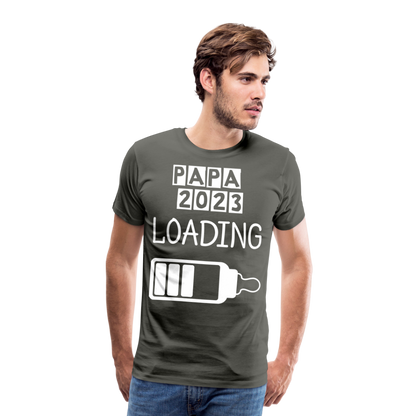 Männer Premium T-Shirt - Papa 2023 LOADING - Asphalt