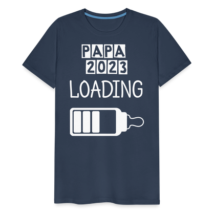 Männer Premium T-Shirt - Papa 2023 LOADING - Navy