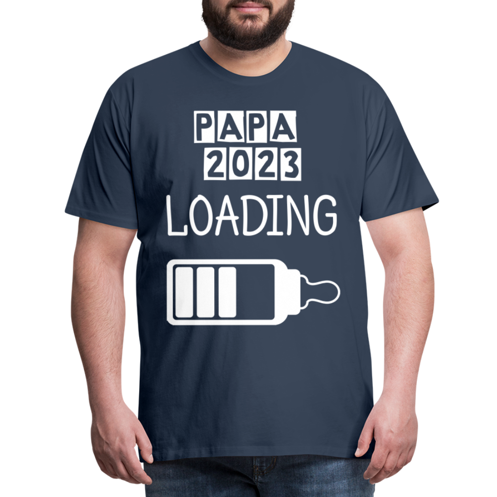 Männer Premium T-Shirt - Papa 2023 LOADING - Navy