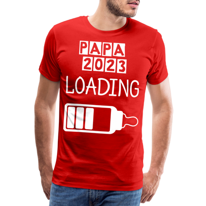 Männer Premium T-Shirt - Papa 2023 LOADING - Rot