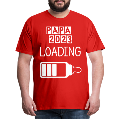 Männer Premium T-Shirt - Papa 2023 LOADING - Rot