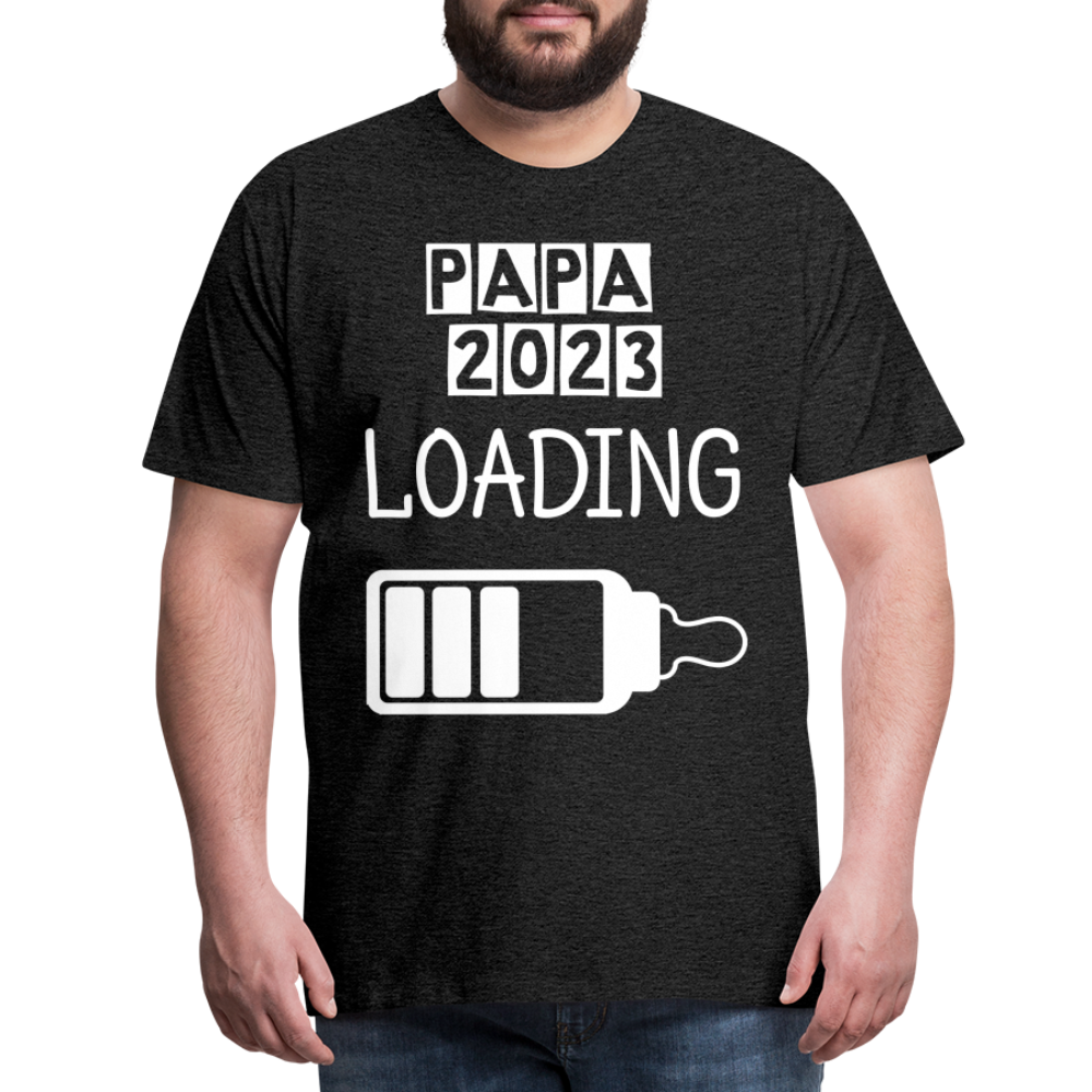 Männer Premium T-Shirt - Papa 2023 LOADING - Anthrazit