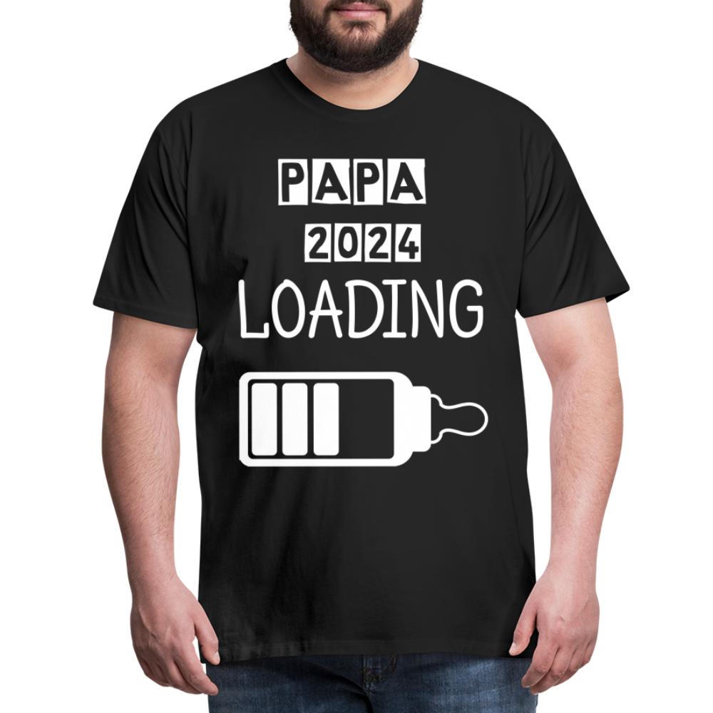 Männer Premium T-Shirt - Papa 2024 LOADING - Schwarz