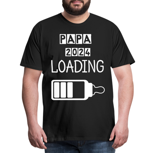 Männer Premium T-Shirt - Papa 2024 LOADING - Schwarz