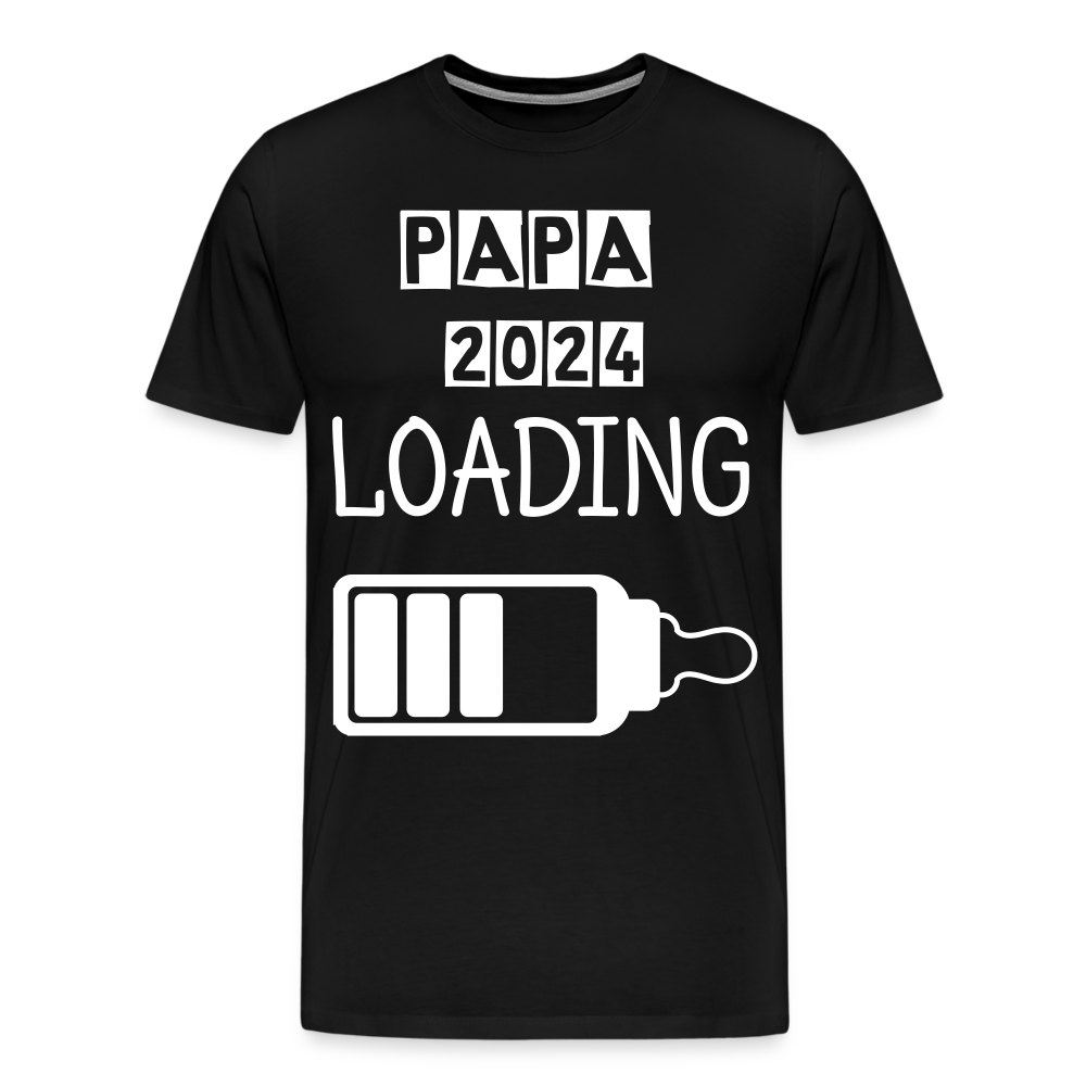 Männer Premium T-Shirt - Papa 2024 LOADING - Schwarz