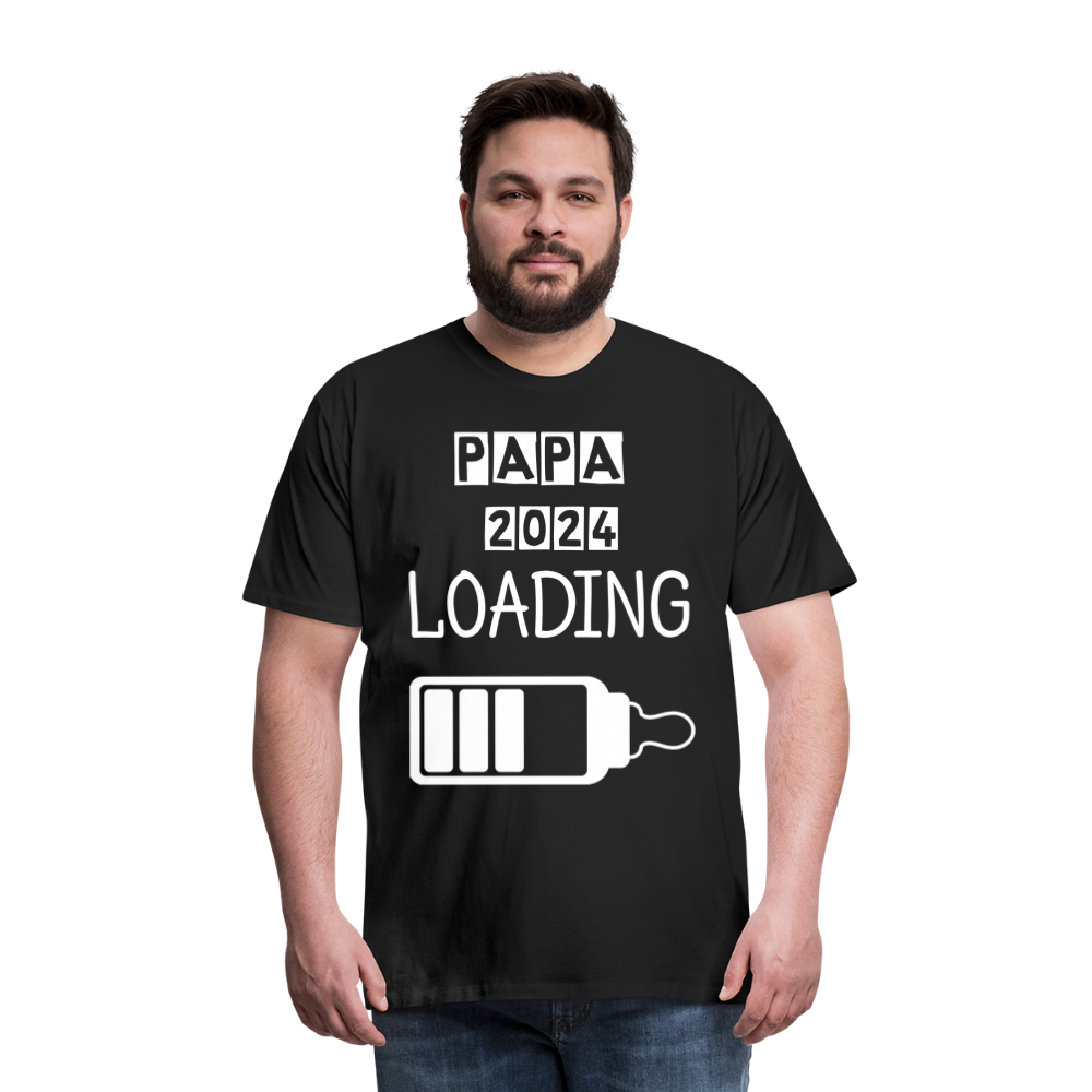 Männer Premium T-Shirt - Papa 2024 LOADING - Schwarz