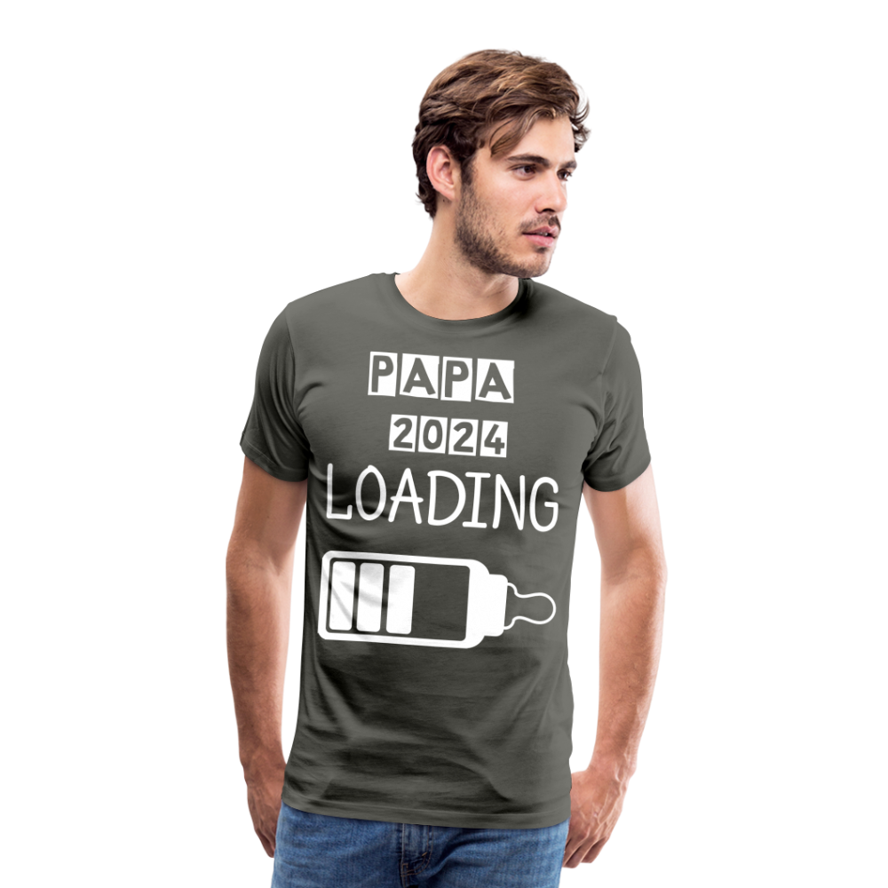 Männer Premium T-Shirt - Papa 2024 LOADING - Asphalt