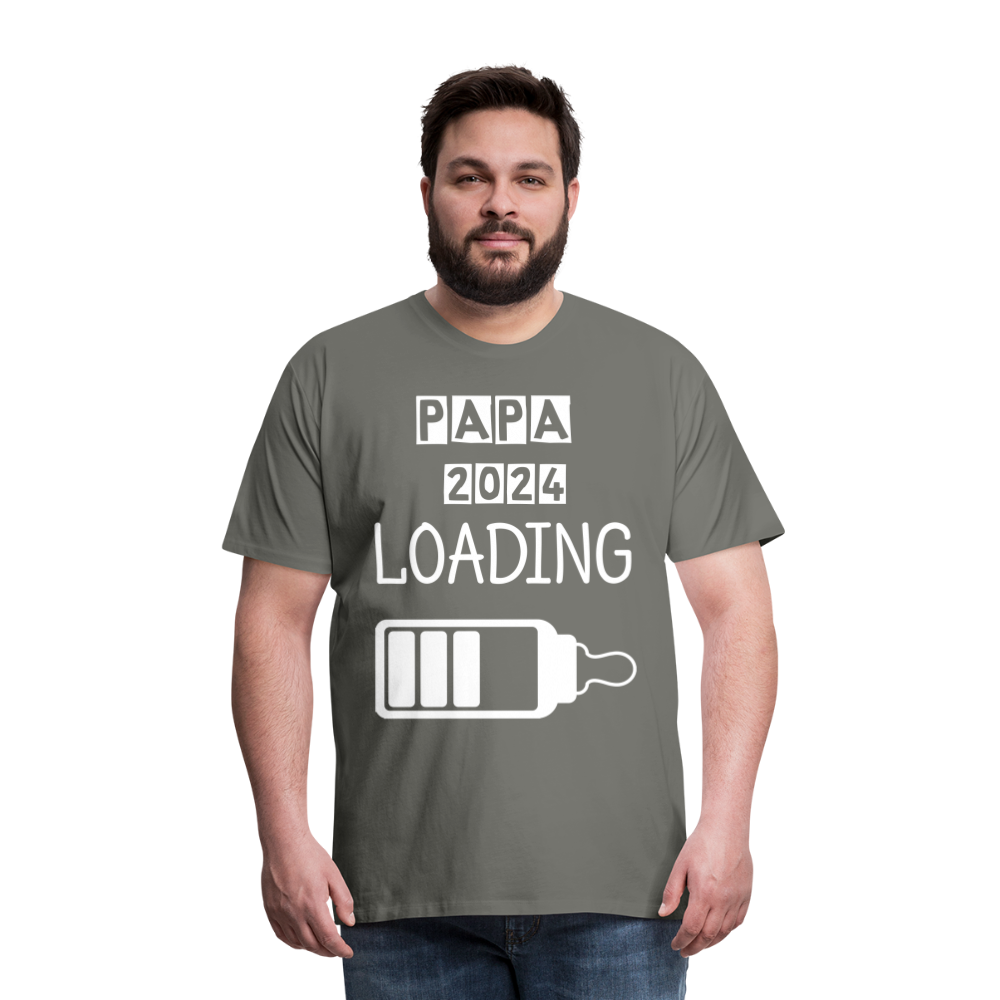 Männer Premium T-Shirt - Papa 2024 LOADING - Asphalt