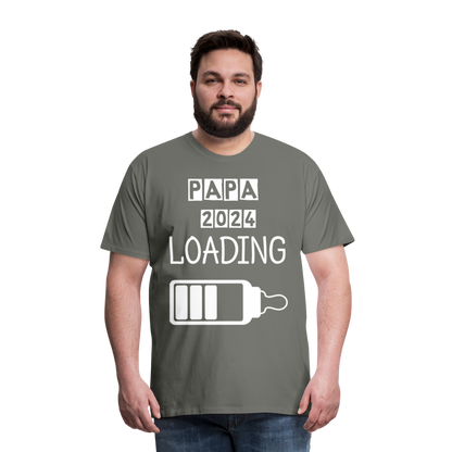 Männer Premium T-Shirt - Papa 2024 LOADING - Asphalt