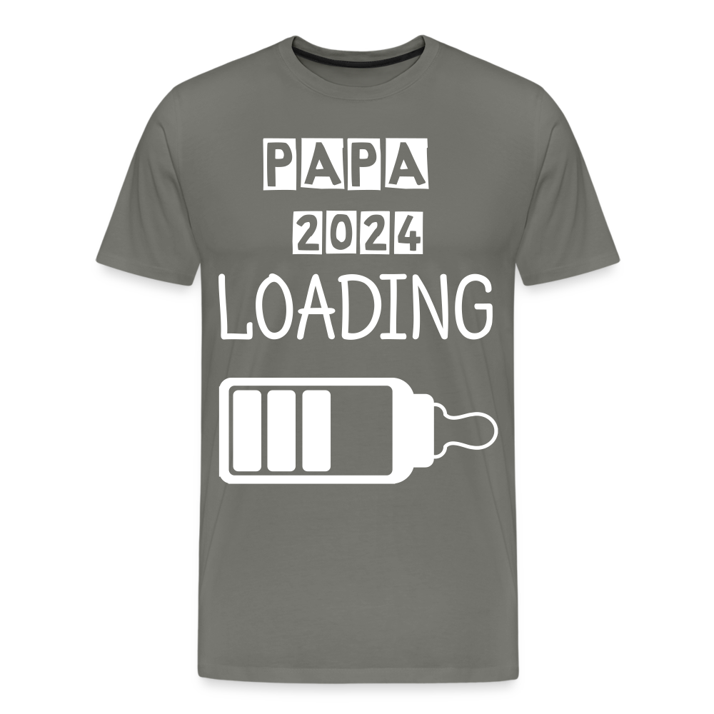 Männer Premium T-Shirt - Papa 2024 LOADING - Asphalt