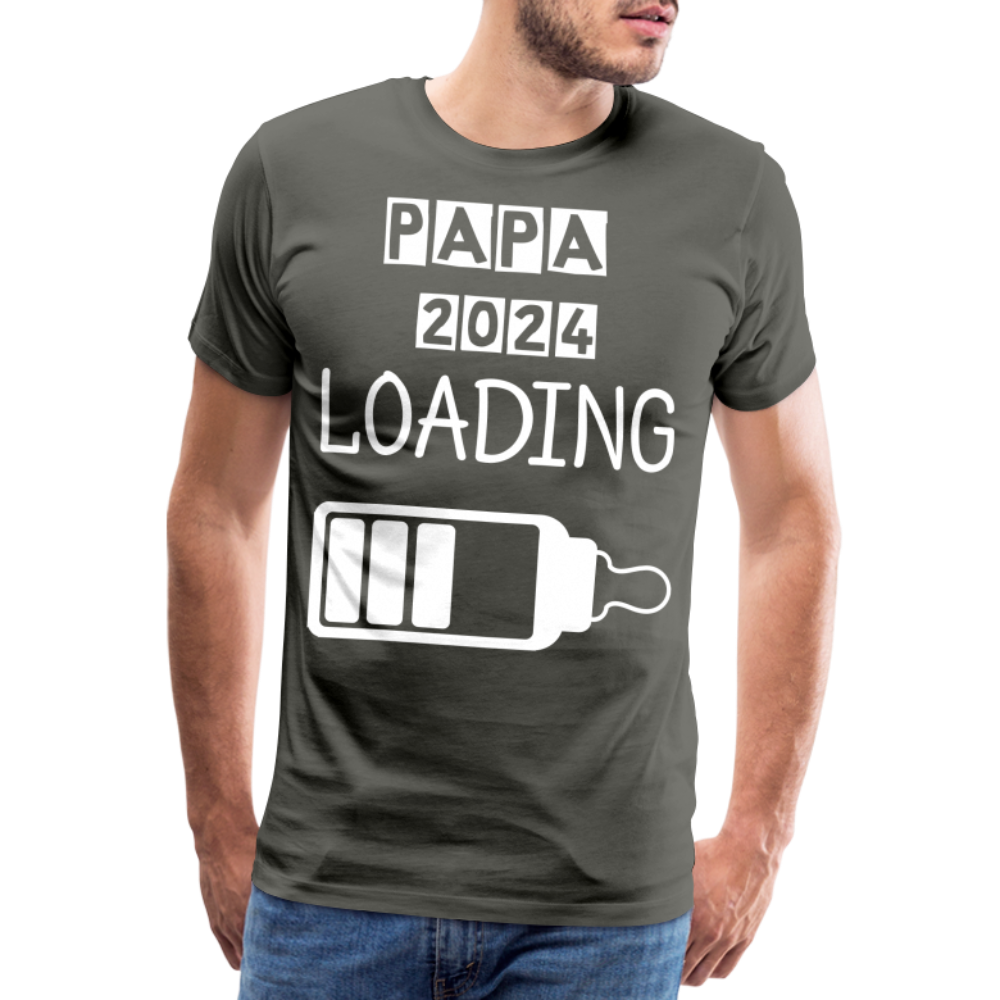 Männer Premium T-Shirt - Papa 2024 LOADING - Asphalt