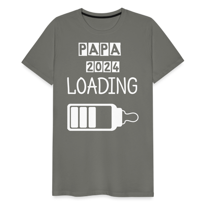 Männer Premium T-Shirt - Papa 2024 LOADING - Asphalt