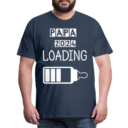 Männer Premium T-Shirt - Papa 2024 LOADING - Navy