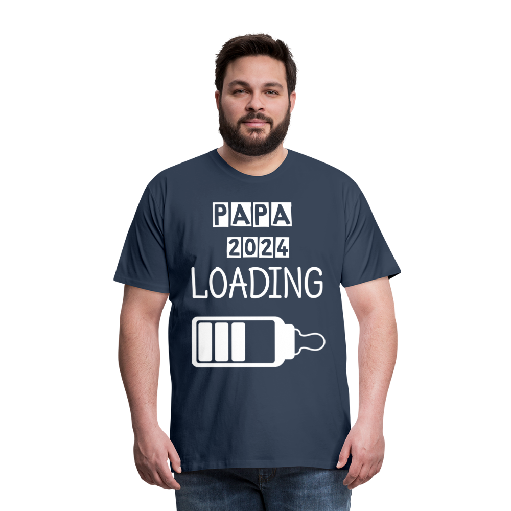 Männer Premium T-Shirt - Papa 2024 LOADING - Navy