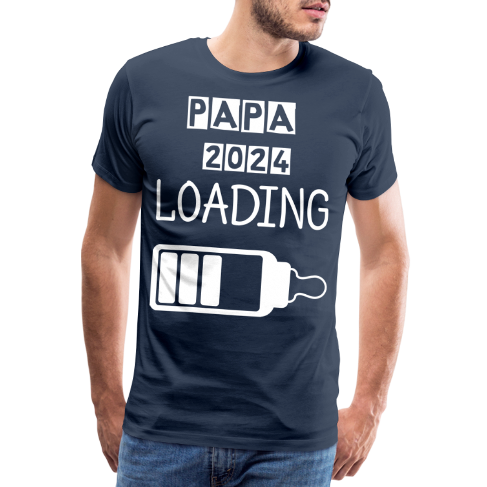 Männer Premium T-Shirt - Papa 2024 LOADING - Navy