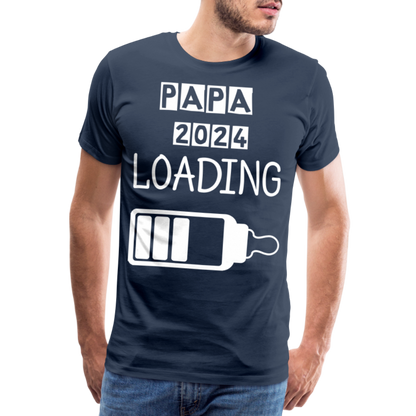 Männer Premium T-Shirt - Papa 2024 LOADING - Navy