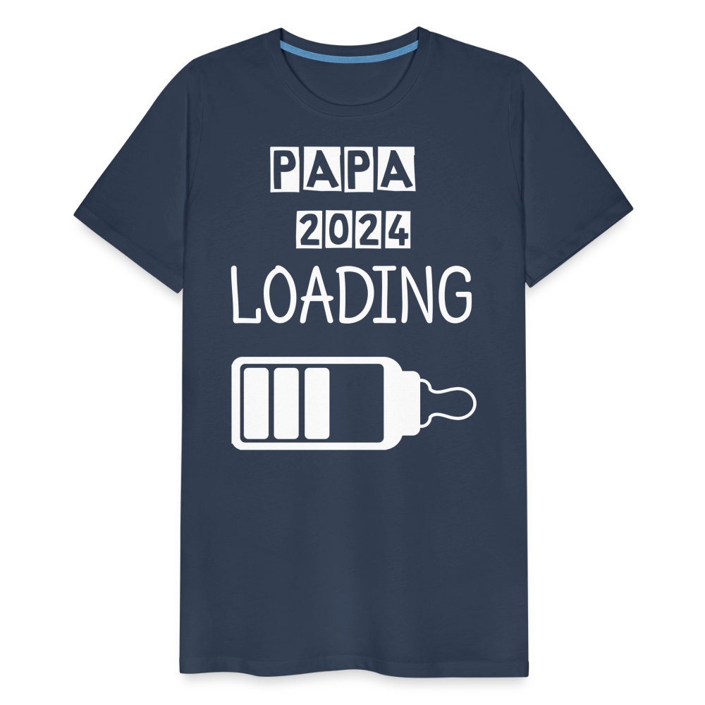 Männer Premium T-Shirt - Papa 2024 LOADING - Navy