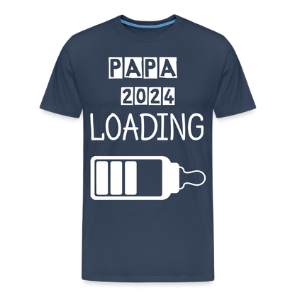 Männer Premium T-Shirt - Papa 2024 LOADING - Navy