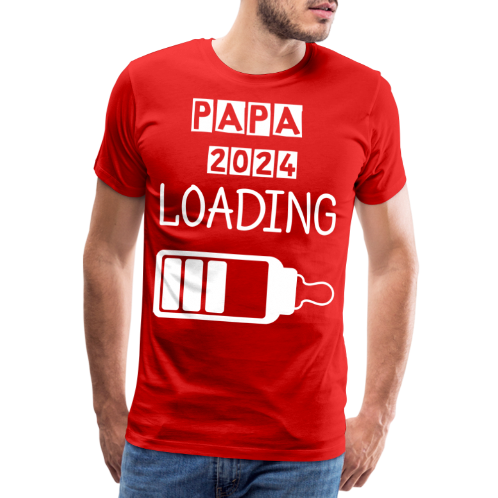 Männer Premium T-Shirt - Papa 2024 LOADING - Rot