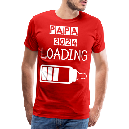 Männer Premium T-Shirt - Papa 2024 LOADING - Rot