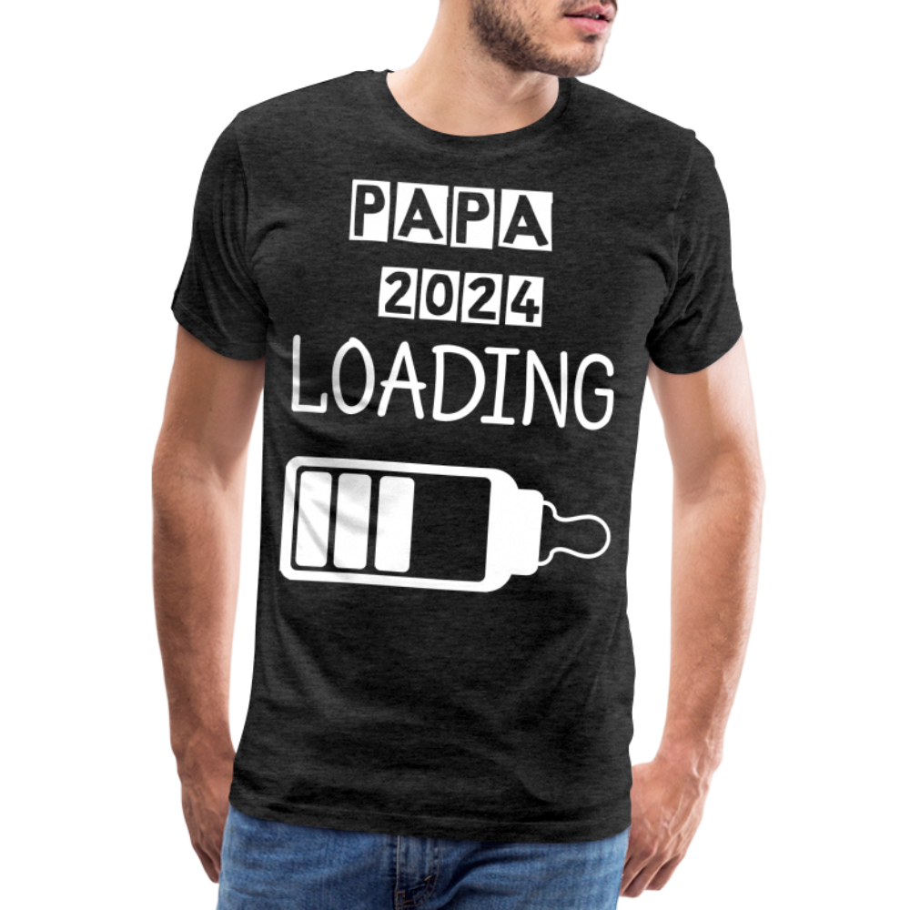 Männer Premium T-Shirt - Papa 2024 LOADING - Anthrazit