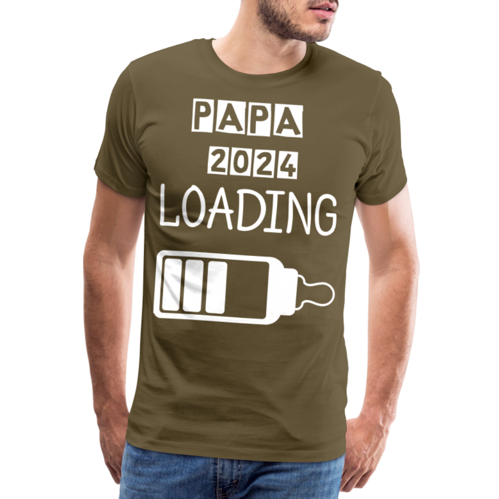 Männer Premium T-Shirt - Papa 2024 LOADING - Khaki