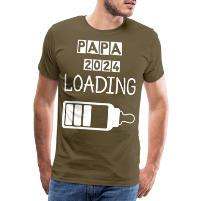 Männer Premium T-Shirt - Papa 2024 LOADING - Khaki