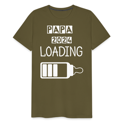 Männer Premium T-Shirt - Papa 2024 LOADING - Khaki