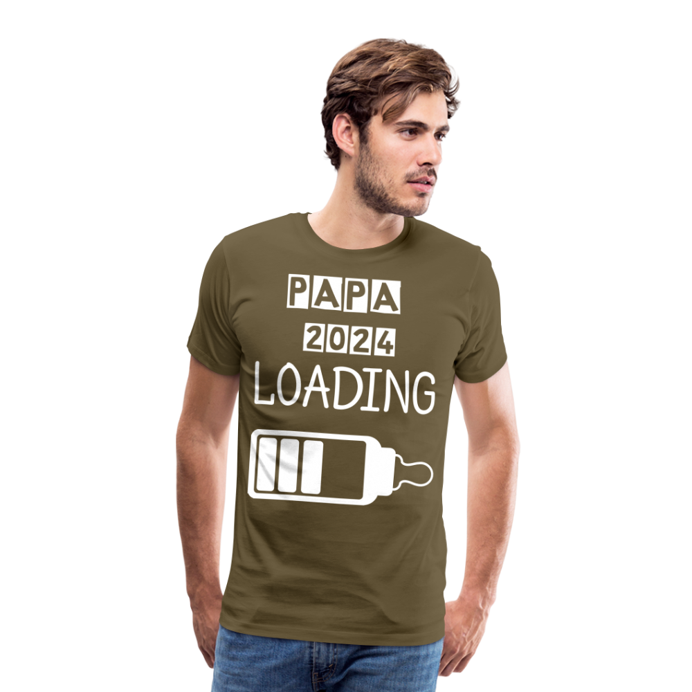 Männer Premium T-Shirt - Papa 2024 LOADING - Khaki