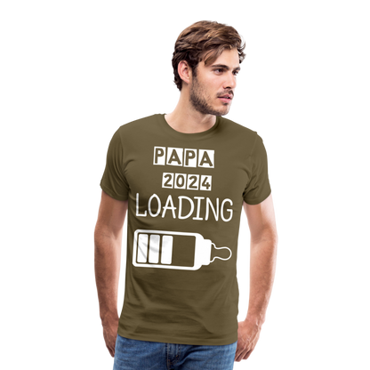 Männer Premium T-Shirt - Papa 2024 LOADING - Khaki