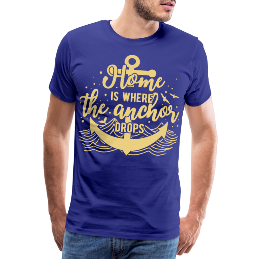 Männer Premium T-Shirt - Home is where the Anchor Drops - Königsblau