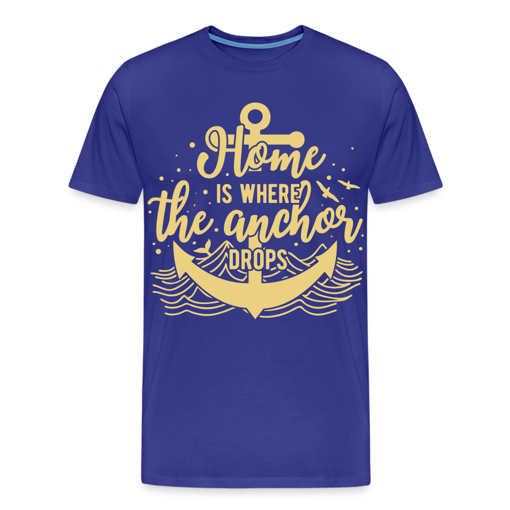 Männer Premium T-Shirt - Home is where the Anchor Drops - Königsblau